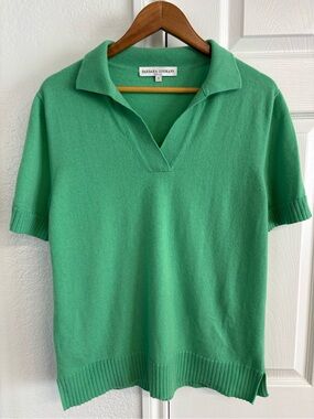 Barbara Lohmann Cashmere Green Collared Shirt Size L